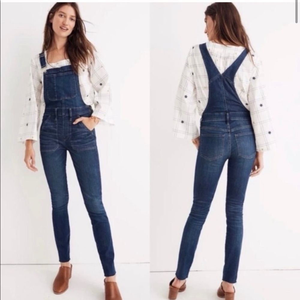 Madewell skinny overalls - medium wash